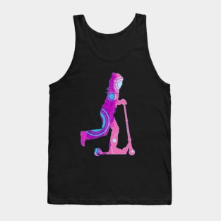 Sweet Childhood - Girl on Kick scooter Tank Top